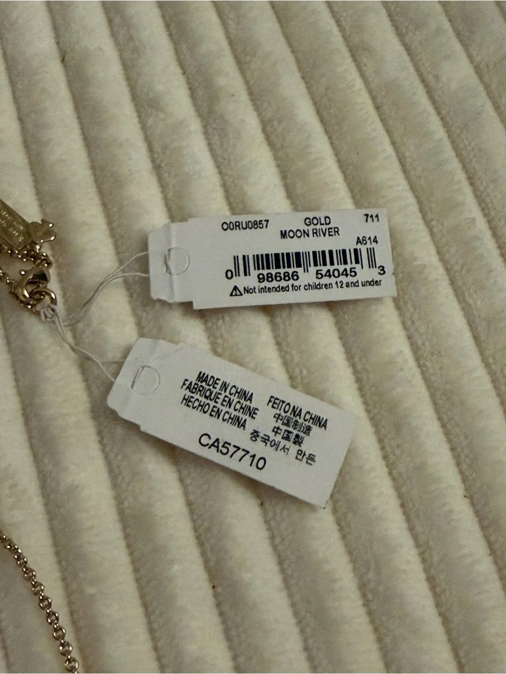 kate spade New York “Take a Bow” Gold Tone Necklace NWT